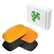 2 пары Mryok поляризованные Сменные линзы для солнцезащитных очков Оукли Badman маскирующий черный и огненный красный