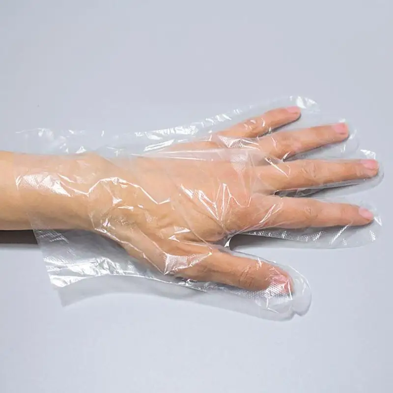 100 шт./пакет одноразовые перчатки одноразовые латексные перчатки ресторанная барбекю-прозрачный экологически чистый ПЭ кухонные перчатки