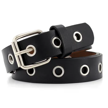 

2018 Luxury Brand Designer Punk Belts for Women ladied Faux Leather Rivet Black Waist Belt Waistband Womens Belt TOYOOSKY