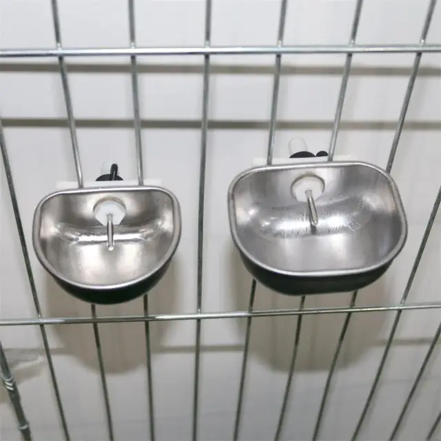 1Pc Small Pet Drinker Stainless steel Anti-scratch Rabbit Drinking Bowl Automatic Drinking Cup Animal Feeding Watering Supplies 6