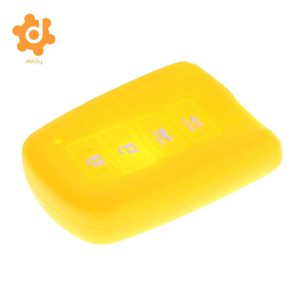 2pcs Silicone Car Key Shell Case Cover for Toyota Avalon RAV-4 Purple+Yellow