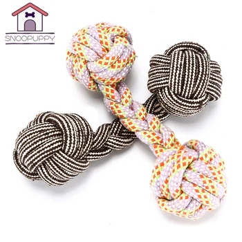 

Dogs Pets Toys Rope Knot Dumbbell Cute Pet Bite Chew Toys Durable Braided Rope Toy For Dog Pet Molar And Cleaning Tooth XF0006