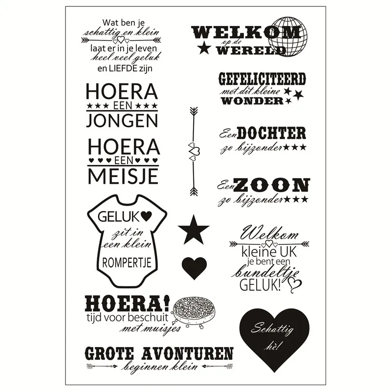 

Dutch words Transparent Clear Silicone Stamp/Seal for DIY scrapbooking/photo album Decorative clear stamp sheets
