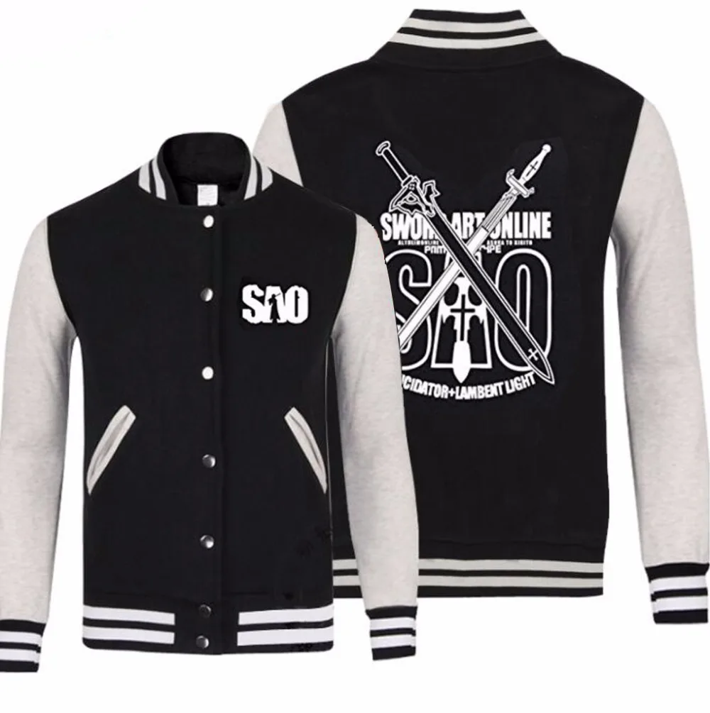 Anime Sword Art Online Asuna Kirito Sao Baseball Jacket High School