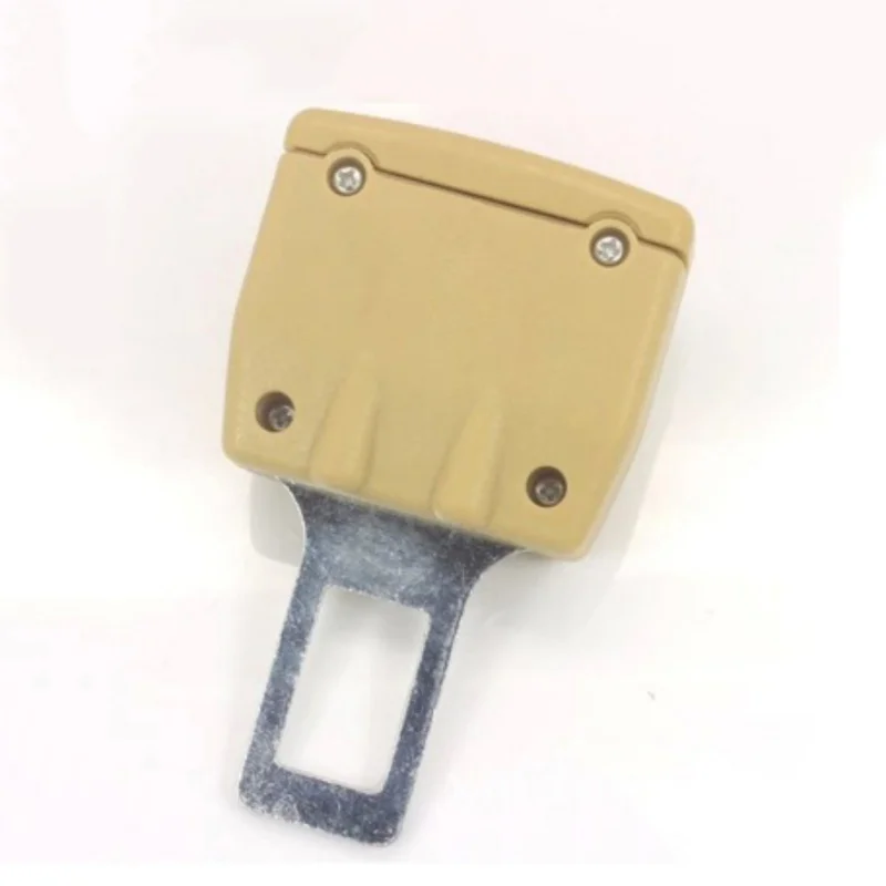 2 Color 1pc Car Seat Belt Clip Extender Safety Seatbelt Lock Buckle Plug Thick Insert Socket Black / Beige