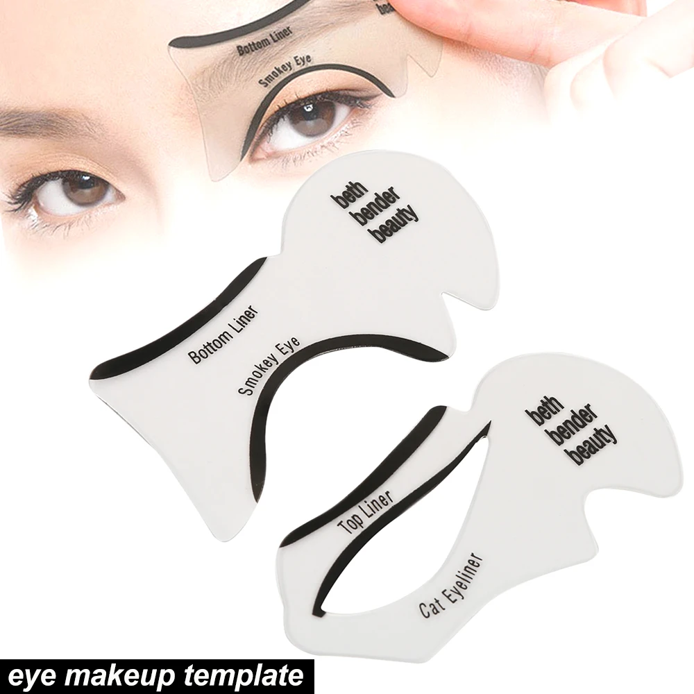

2pcs template for eyebrows Eyeliner Stencils kit Winged Models Shaping Card Eyeshadow Makeup Tool delineador ojos plantillas