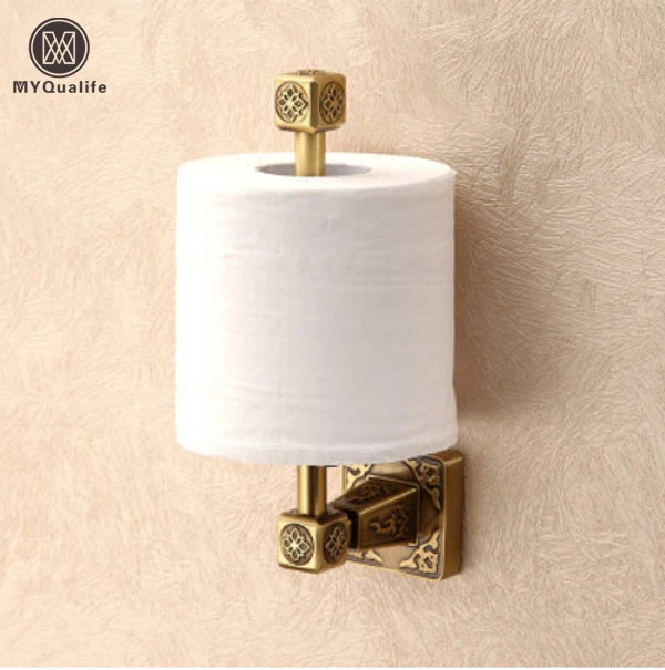 Free Shipping 100 Brass Standing Toilet Paper Holder Wall Mount