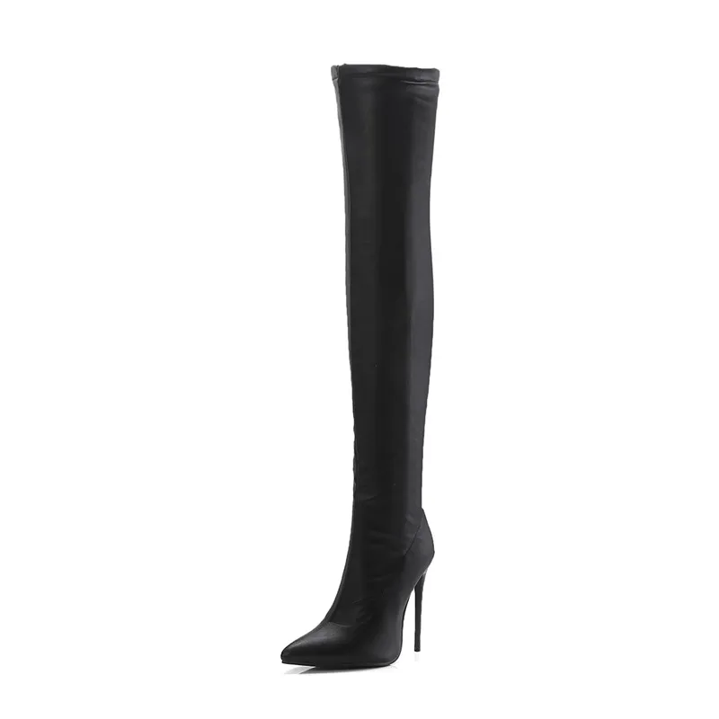 ASUMER hot sale new over the knee boots women pointed toe zip stiletto high heels prom boots women shoes