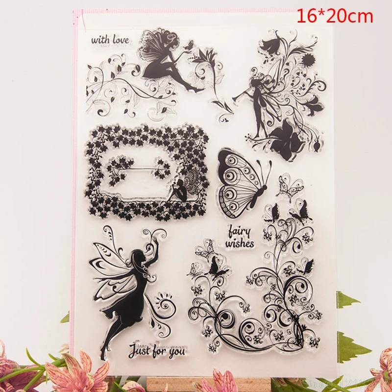 Сказочными цветами прозрачный силиконовый очистить резиновый штамп Пищевой дневник в стиле Скрапбукинг 16x20 см W215