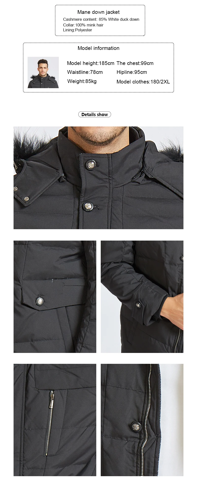 2018 новый бренд одежды Куртки толстые теплые мужчин пуховая куртка высокого качества меховой воротник с капюшоном пуховая куртка зимняя