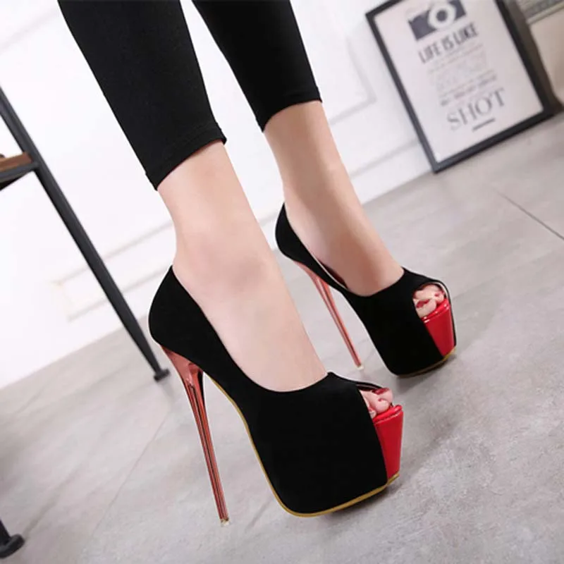 

Women High Heel Shoes New Women Pumps high heels Womens Sexy Peep Toe Pumps Platform shoes Wedding Party shoes size 34-40