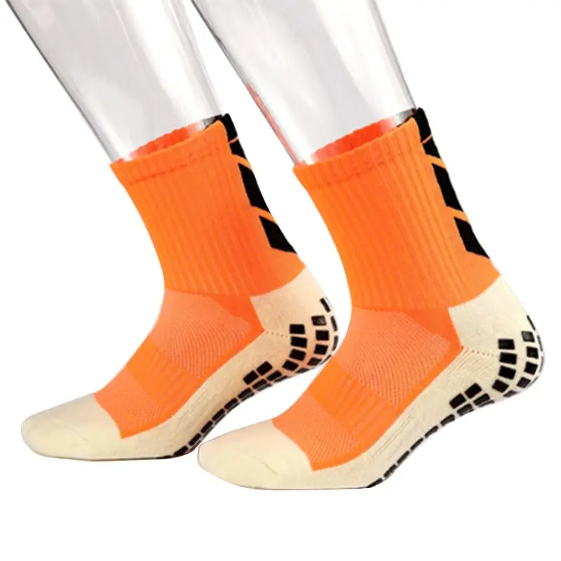 Mens Unisex Thickened Cushion Towel Non-Slip Sport Long/Short Over Ankle Socks With Rubber Grips For Football Soccer Basketball