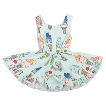 

Beautiful Floral Girls Dress Cute Toddler Baby Girls Ice Cream Romper Dress Sunsuit Jumpsuit Clothes Retail 2018