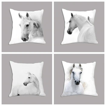 Animal White Horse Seat Cushion 1