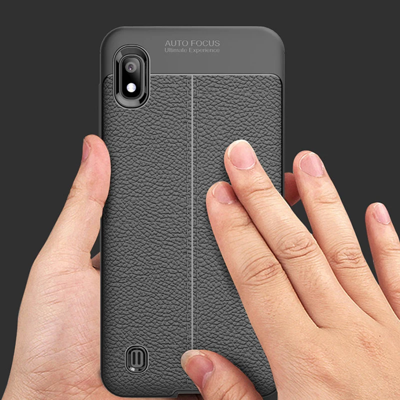 

YUETUO tpu leather Pattern phone back capinha,etui,coque,cover,case for samsung galaxy A10 A 10 silicon silicone accessories