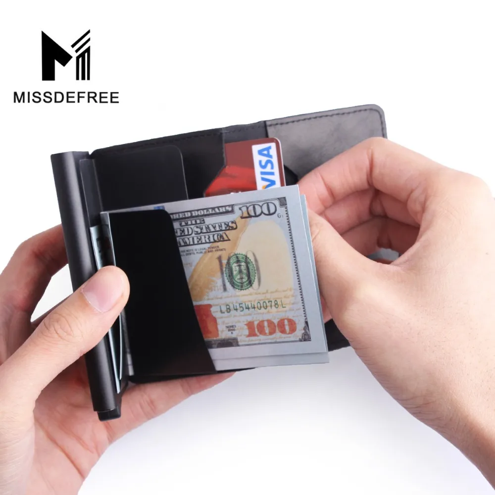 Aluminum Slim Wallet PU Leather Holder RFID Blocking Mini Metal Wallet Automatic Pop up ID Credit Card Coin Purse Drop Shipping Aluminum Slim Wallet PU Leather Holder RFID Blocking Mini Metal Wallet Automatic Pop up ID Credit Card Coin Purse Drop Shipping
