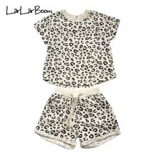 LarLarBoom/комплект одежды для детей, г. Новые летние модные топы с круглым вырезом и леопардовым принтом+ леопардовые шорты комплект одежды из 2 предметов