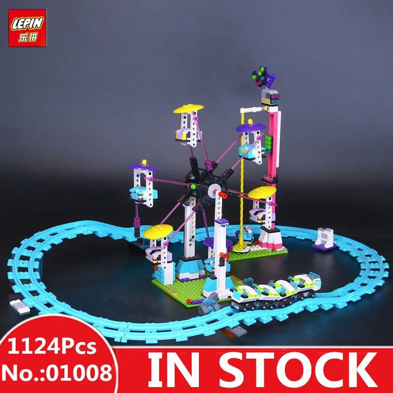 

H&HXY IN STOCK 01008 1124Pcs Genuine Educational Funny Amusement Park Roller Coaster Building Block Kits Blocks Bricks Girl Toy