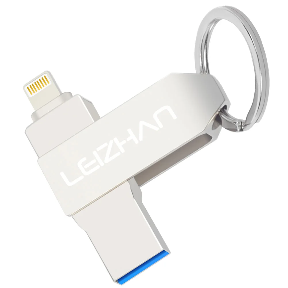 Флешка LEIZHAN Lightning 128 GB для iPhone XR Xs Max X 8 7 6 64 32 16 Флешка-брелок USB 3 0 | Компьютеры и офис