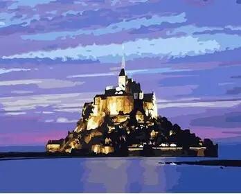 

Unapproachable castle Mont Saint-Michel Paint By Number Kit Diy Acrylic Painting On Canvas for living room home decor