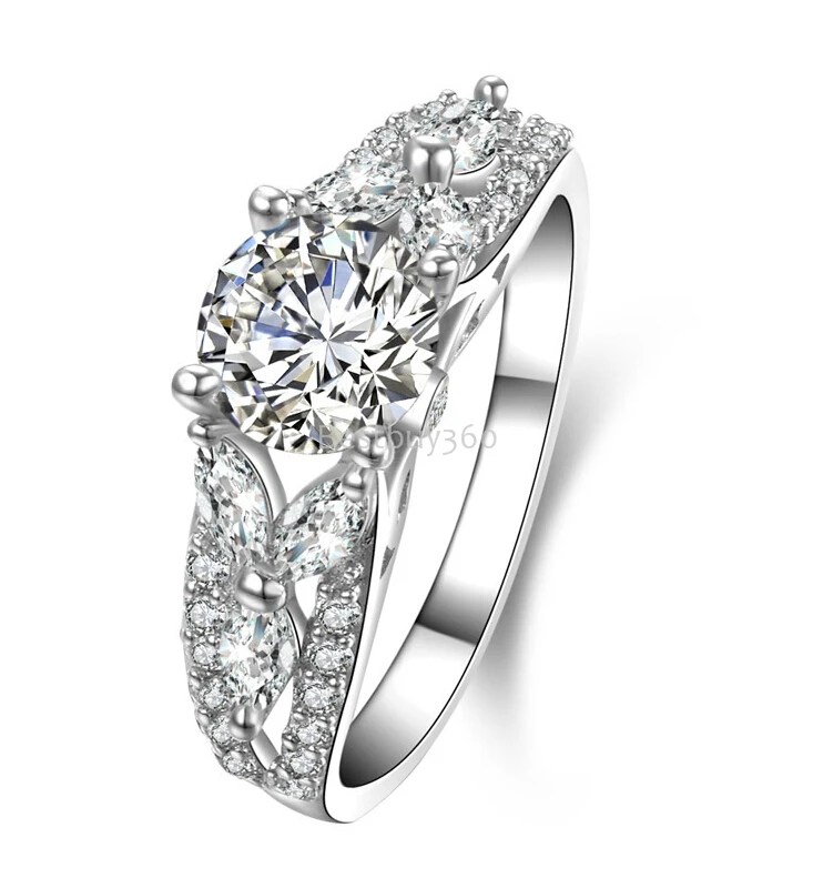 

1 carat 4 prongs sterling silver jewelry SONA diamant ring engagement wedding ring US size from 4 to 10.5 (NM)