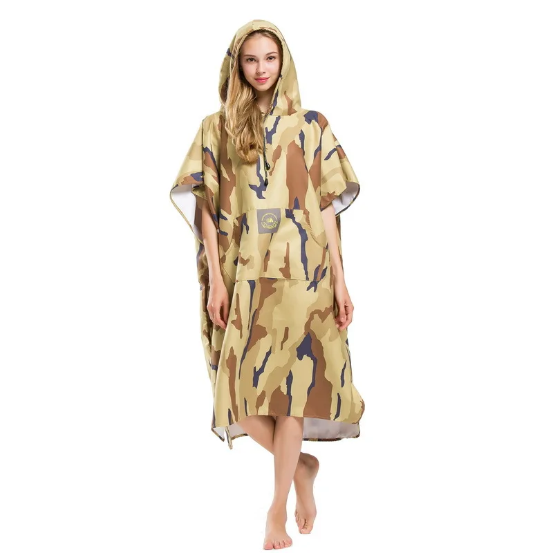 Günstige Camouflage Ändern Robe Bad Handtuch Outdoor Erwachsenen Mit Kapuze Strand Handtuch Poncho Bademantel Handtücher Frauen Mann Bademantel LST