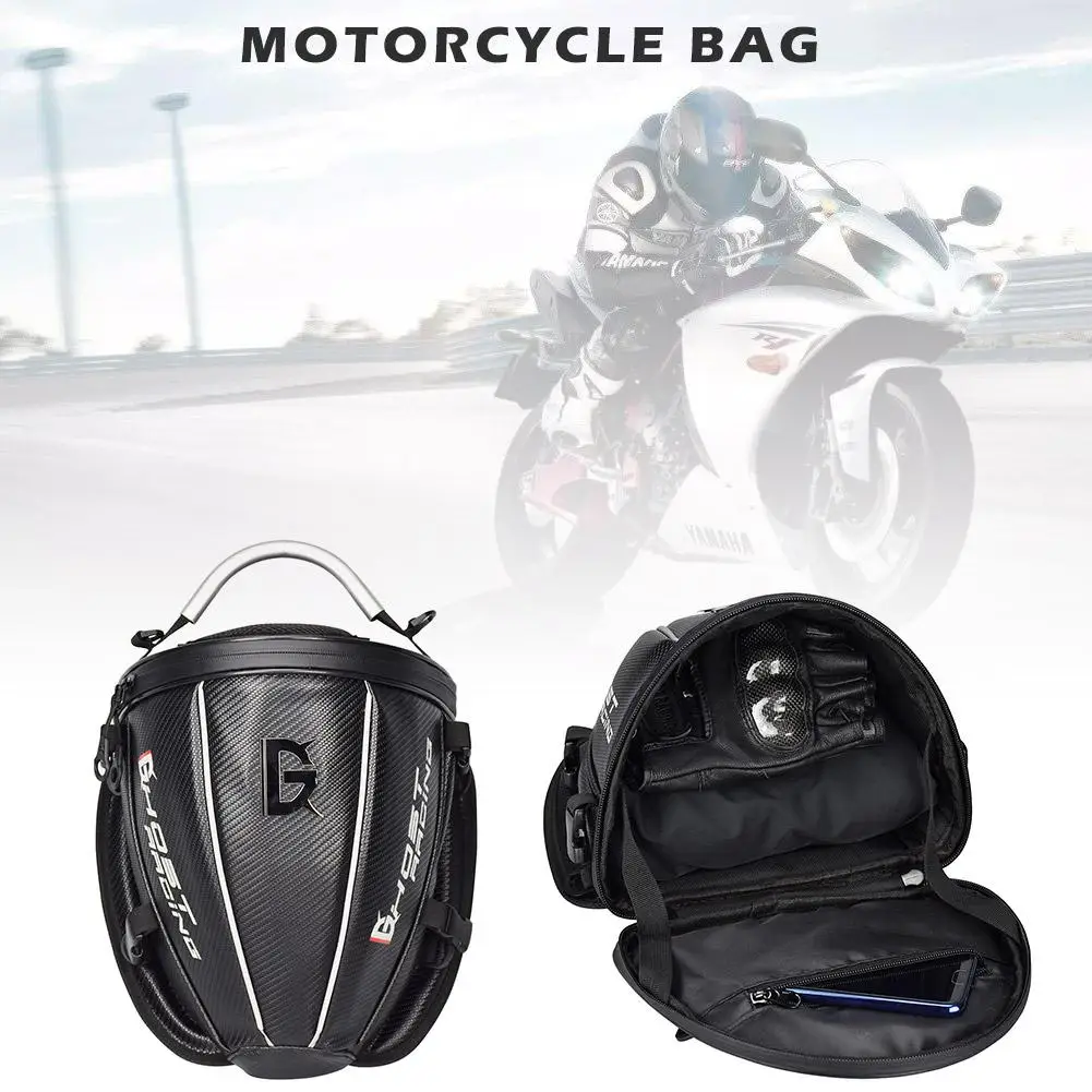 

Universal Motorcycle Tail Bag Multifunctional Waterproof Backpack Leather Luggage Riding Backseat Rear Storage Bag Shoulder Bag