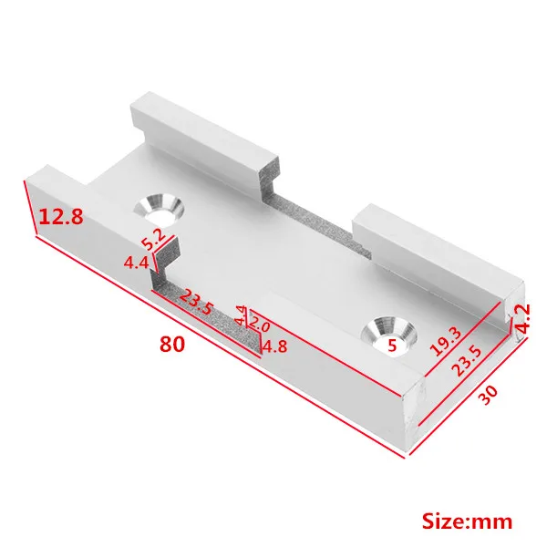 Machifit 80mm T-track Connector T-slot Miter Track Jig Fixture Slot Connector For Router Table