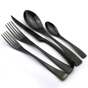 

20-Piece Elegant Mirror Polished 18/10 Stainless Steel Shiny Silverware Dinner Knives Scoop Forks Set European Dinnerware knife