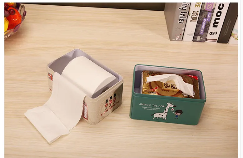 Европейская железная коробка для салфеток, декоративная коробка для домашнего стола, квадратная коробка для салфеток, бумажная коробка для хранения, автоматическая коробка для бумажных полотенец