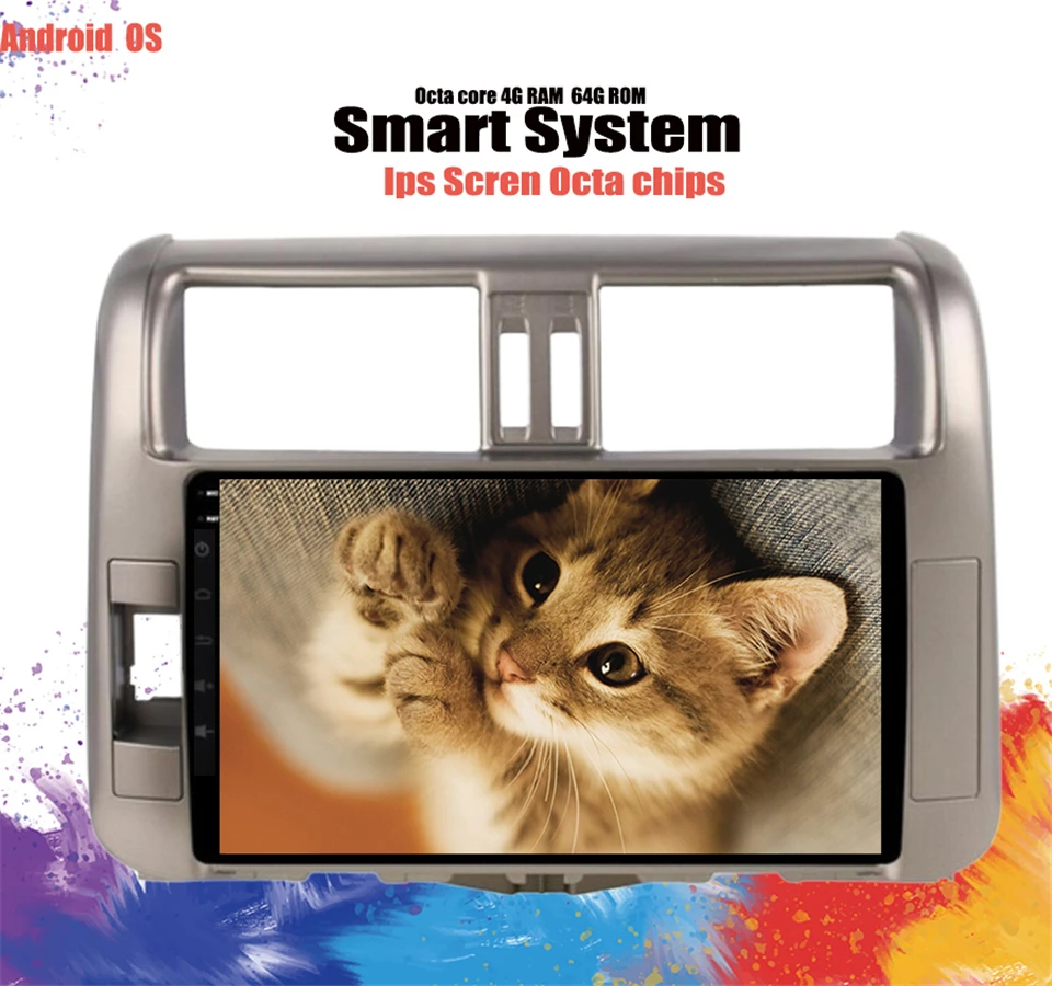Perfect Android 9.1 car dvd 2 din multimedia player for Toyota Prado 120 Land Cruiser 2011-2013 Car Radio GPS Navigation 8 Core Cassette 5