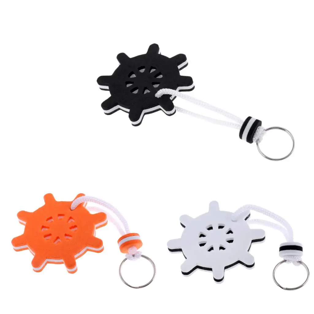 Water Sports Yachting Boating Keyring Floating Key Ring Marine Sailing Boat Float, Steering Wheel Shape