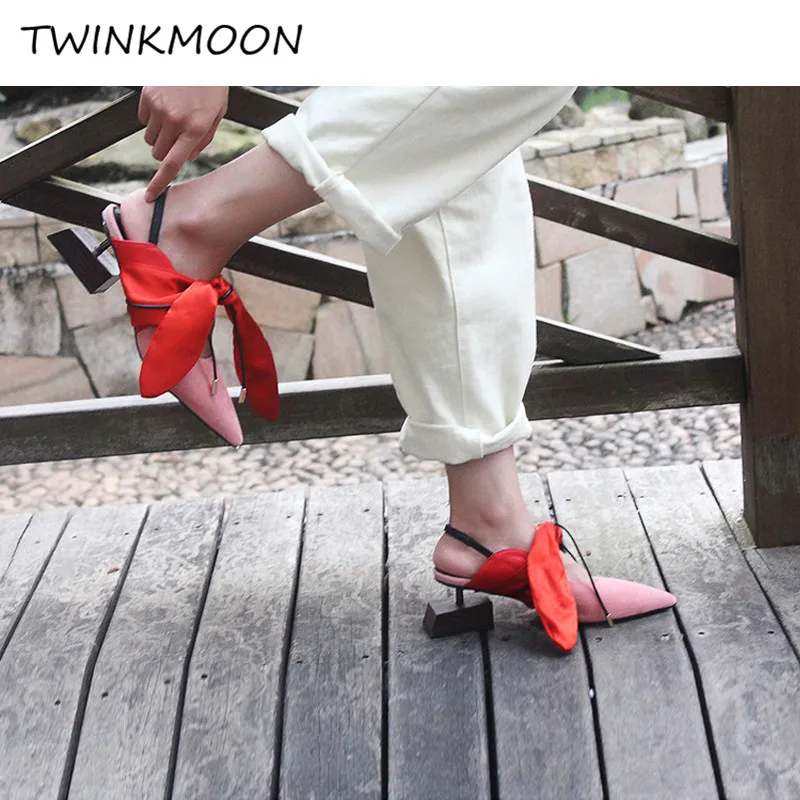 Flock heel sandal05