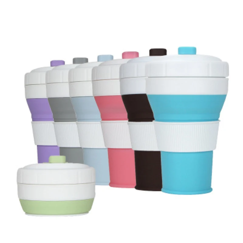 

450ml New Arrival Silicone Coffee Cup Outdoor Travel Portable Collapsible Drinking Cups Retractable Office Tea Water Cup