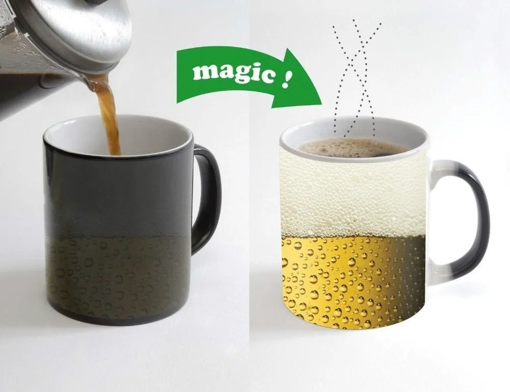 Color Changing Coffee Mug, Cool Coffee & Tea Magic Heat Sensitive