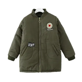 

8 to 16 years kids & teenager girls fashion winter letter print quilted parkas jacket & coat children casual outerwear clothes