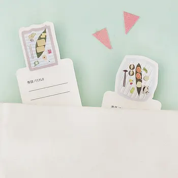 

30pcs/box Delicious food heteromorphism paper bookmark book holder message card kawaii stationery kids school supplies papelaria