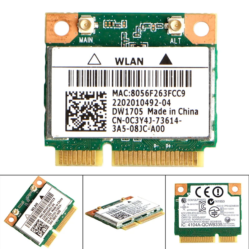 Intel Qualcomm Atheros QCWB335 Wifi Mini Wireless Card CN-0C3Y4J For Dell DW1705