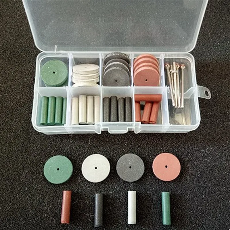Koop Hoge Kwaliteit Nieuwe 1 Set Tandheelkundige Siliconenrubber Polijsten Slijpen Wielen Burs Grof Fijn Ultra Fijne 5 Schacht Doorn 2.35mm