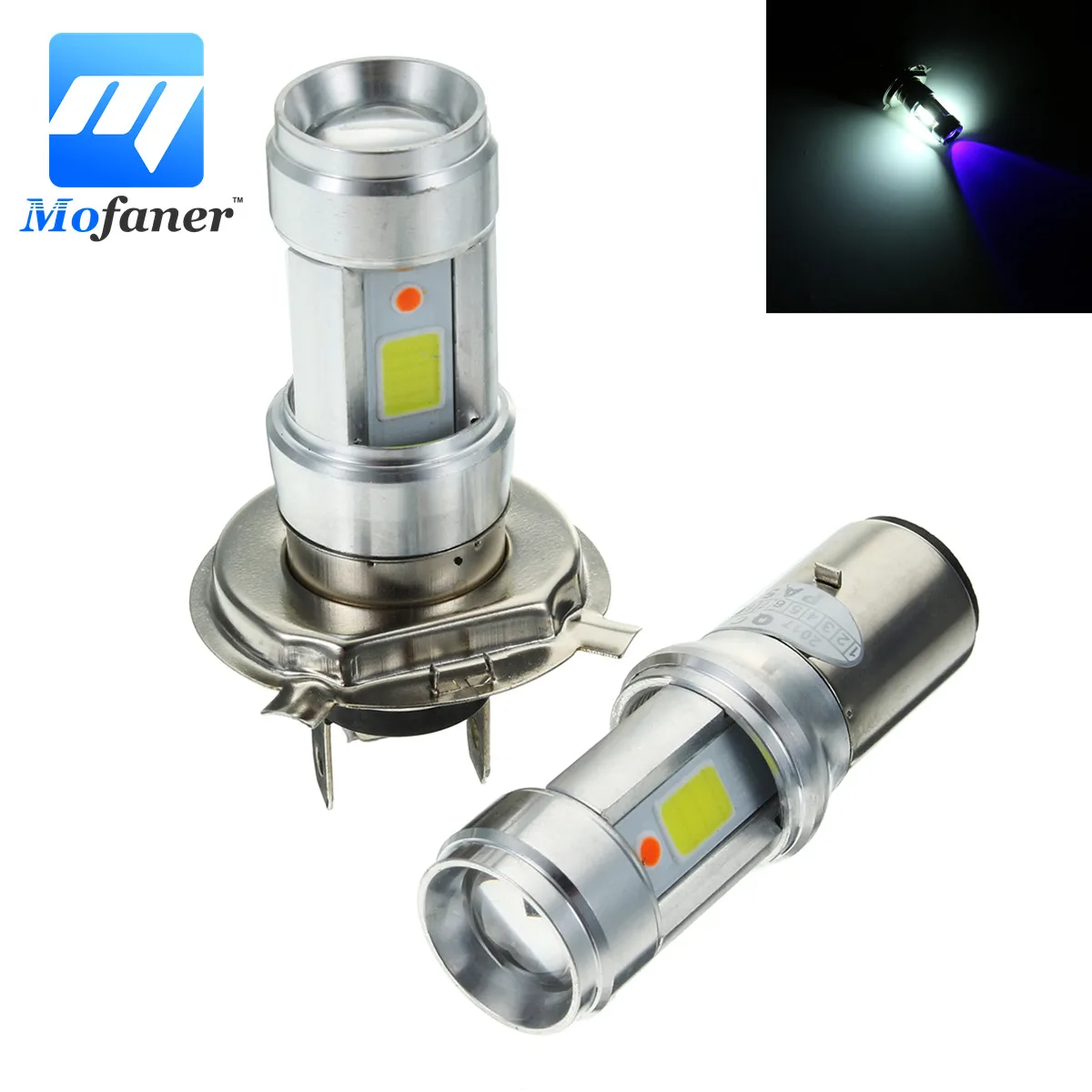

Aluminium Alloy H4 B20D Motorcycle Scooter Headlight Bulb 3000LM 18W LED Motorbike Head Light Bulbs 6500K High-Low Beam Headlamp