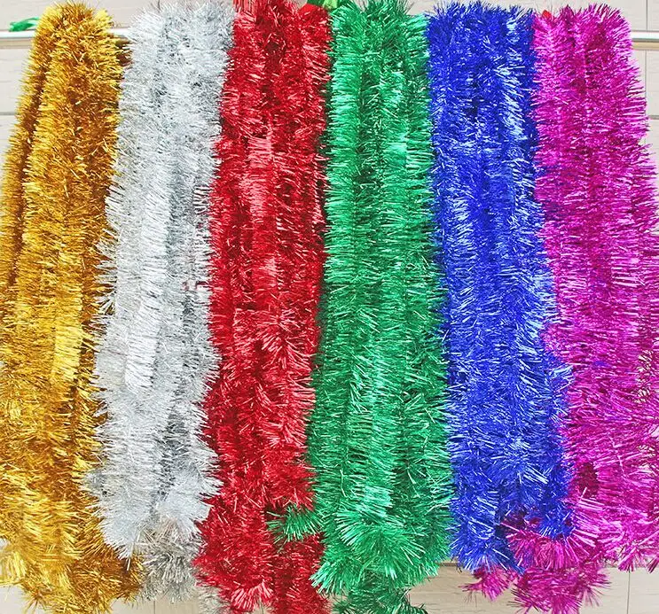

New 1Pc 2 Meter Christmas Xmas Tree party Tinsel Rose Pink Green Silver Gold Red Blue Decorations