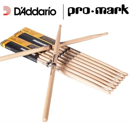 Promark по D'addario TX5AW 5A деревянные наконечники Hickory барабанные палочки, 5B 2B 7A