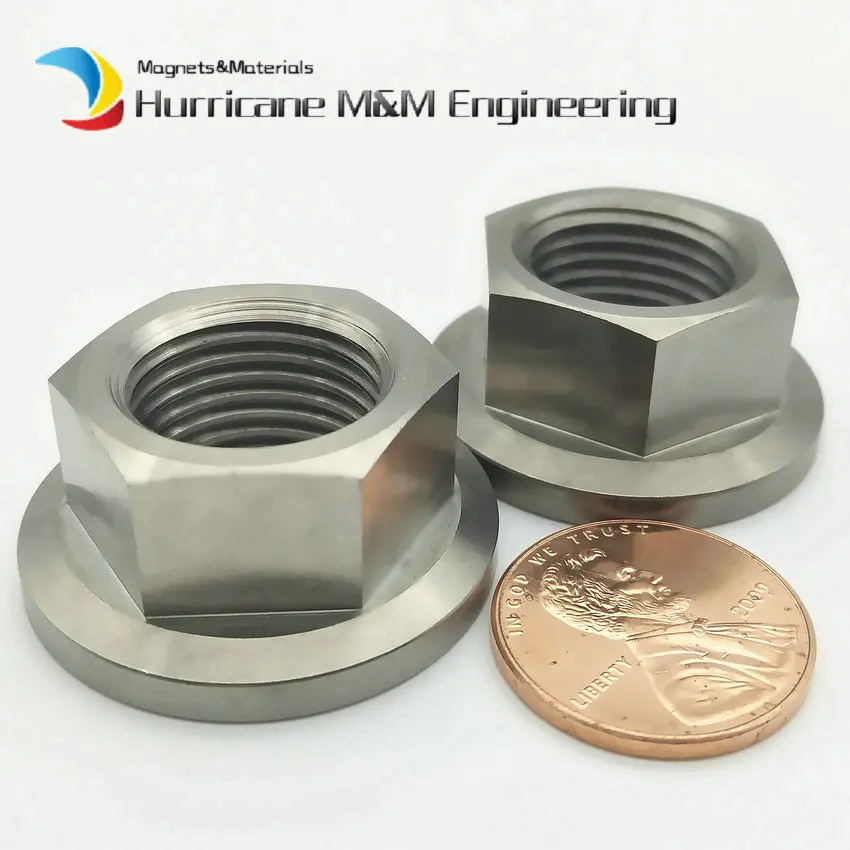 2/24pcs Ti Screw Nut M12 M14 M16 M18 Motorcycle Grade 5 Titanium Flange