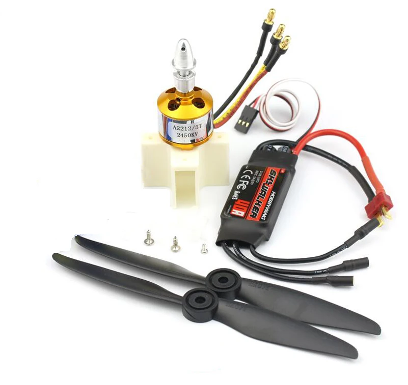 

Fixing Wing KT Airplane Parts XXD 2450KV Motor + Hobbywing 40A ESC + 9g Servo + 6.3x3.15 Propeller High Speed Kits for SU-27