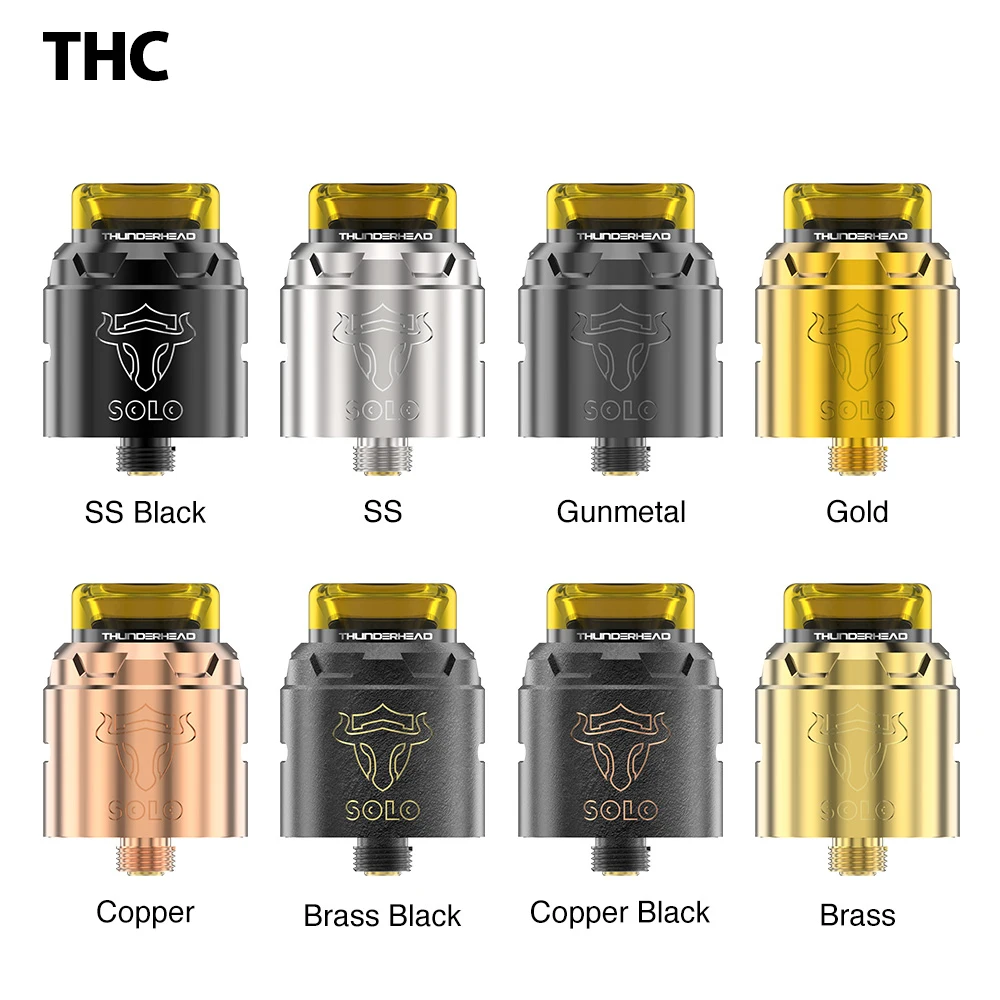 100% Оригинальный THC Tauren Solo RDA емкостью 2 мл с одной катушкой и 31-микроотверстиями