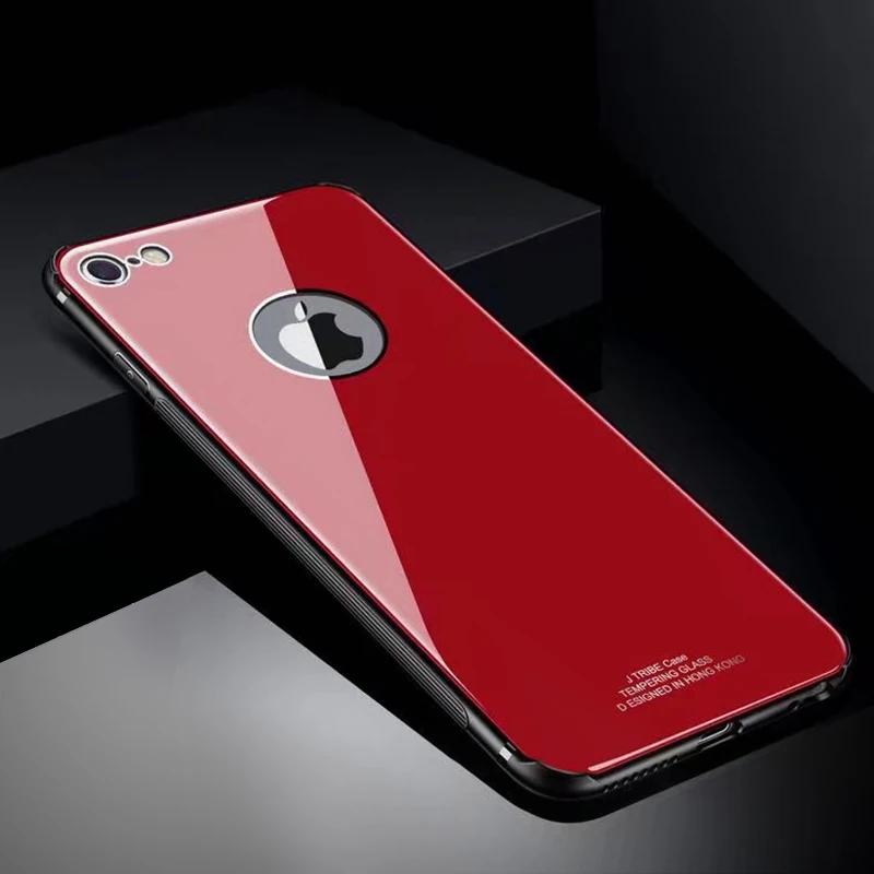 Для iPhone 6 Чехол роскошные гладкие 9 H закаленное Стекло жесткий задняя крышка для 6S