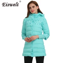 Beads 2017 Winter Warm Coats Women Big Size Women Down Jackets Thicken Cotton Padded Parkas Outerwear & Coats Sleeve Knitted