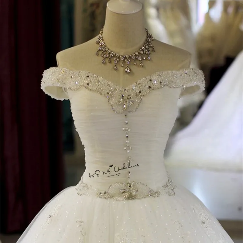 Sparky винтажное свадебное платье кружевное платье с блестками Vestido de Noiva Невеста-Принцесса платья с открытыми плечами на заказ свадебные платья