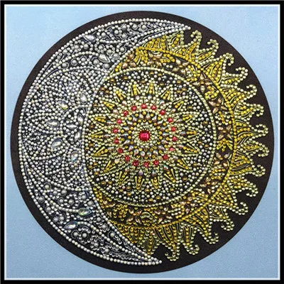 Special Shape Diamond Painting Mandala Flower Modern Pattern DIY 5D Part Drill Cross Stitch Kit Crystal Art - Цвет: Белый