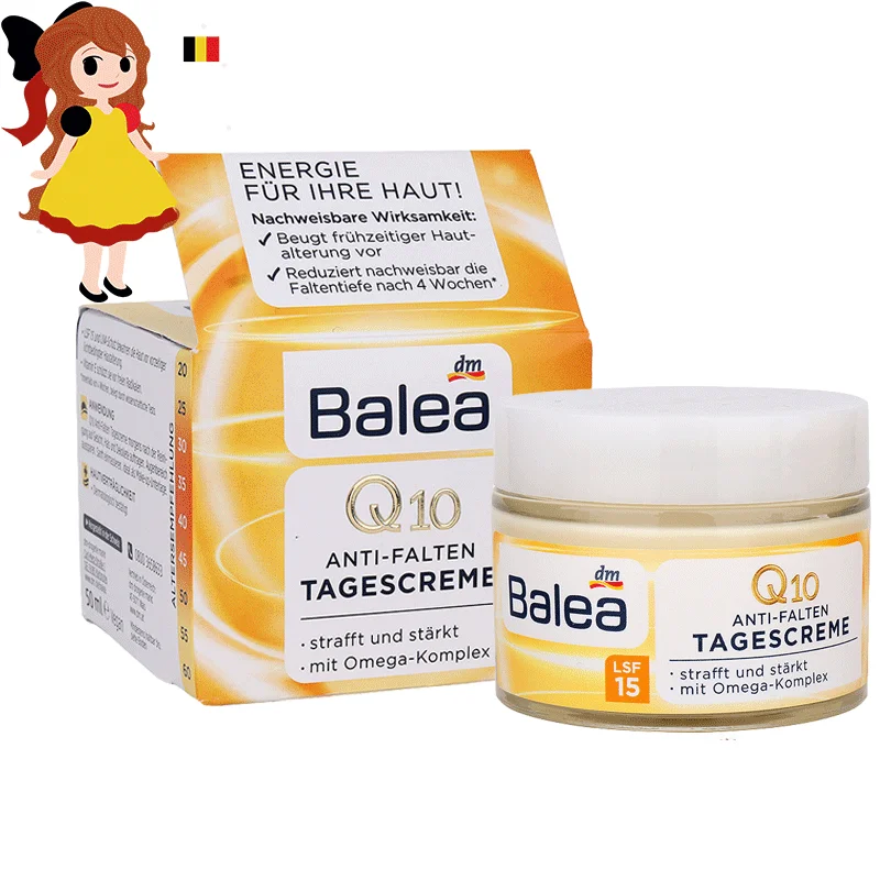 Balea, Германия Q10 дневной крем против морщин LSF15/30 Витамин Е крем защищает кожу от свободных радикалов дневной уход увлажняющий крем веганский